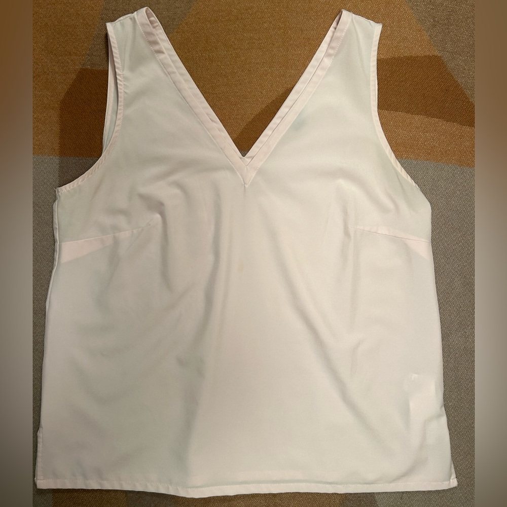 Eddie Bauer blush pink V neck blouse tank,L